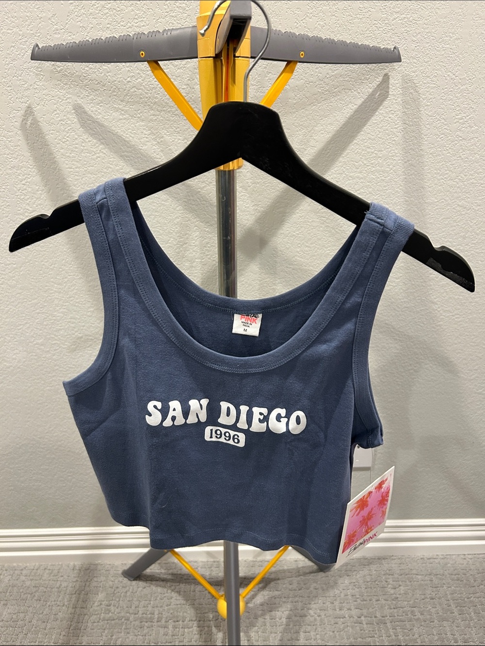 San Diego 1996 Navy Crop Tank Top - Classic Logo